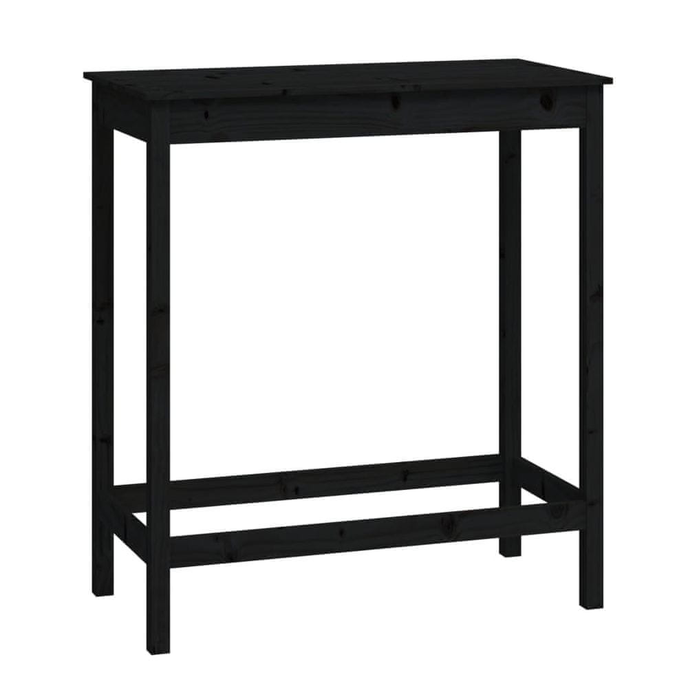 Vidaxl Barový stolík čierny 100x50x110 cm borovicový masív